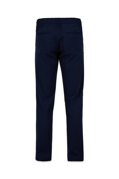 Light Navy Regular Straight Fit Plain Lycra Sports Pants