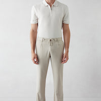 Light Beige Regular Straight Fit Plain Lycra Sport Pants