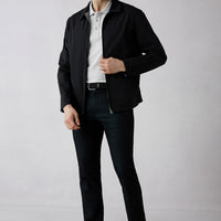 Black 6 Drop Regular Fit Standard Cut Canvas/Chino Pants