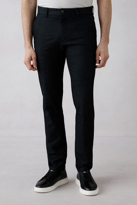 Black 6 Drop Regular Fit Standard Cut Canvas/Chino Pants