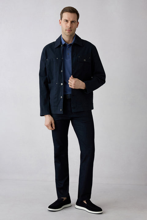Dark Navy 6 Drop Regular Fit Standard Cut Canvas/Chino Pants