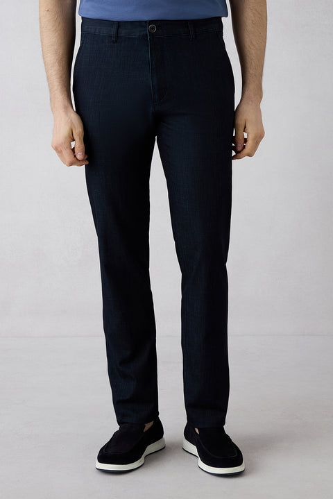 Dark Navy 6 Drop Regular Fit Standard Cut Canvas/Chino Pants