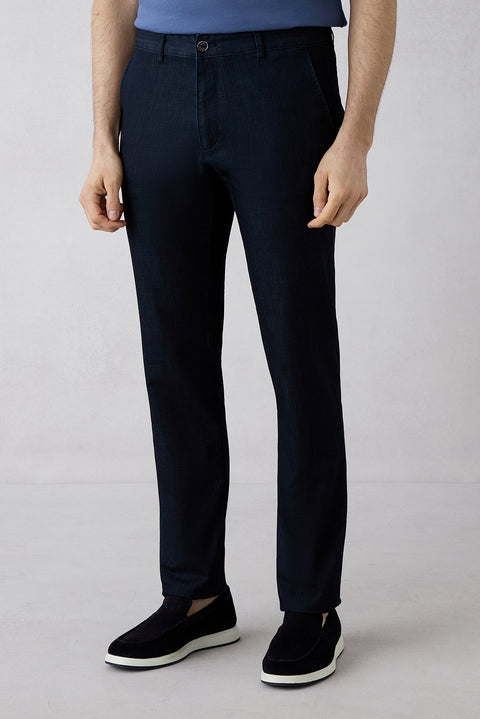 Dark Navy 6 Drop Regular Fit Standard Cut Canvas/Chino Pants
