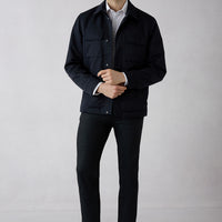 Dark Anthracite Regular Fit Standard Cut Patterned Side Pocket Canvas / Chino Trousers