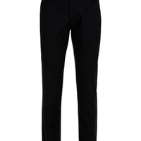 Black Relaxed Fit Canvas / Chino Trousers