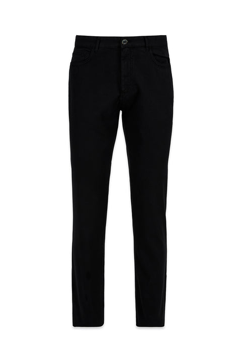 Black Relaxed Fit Canvas / Chino Trousers