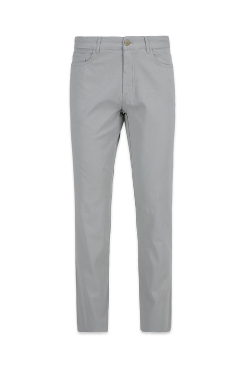 Açık Gri Relaxed Fit Rahat Kesim 5 Cep Likralı Kanvas / Chino Pantolon