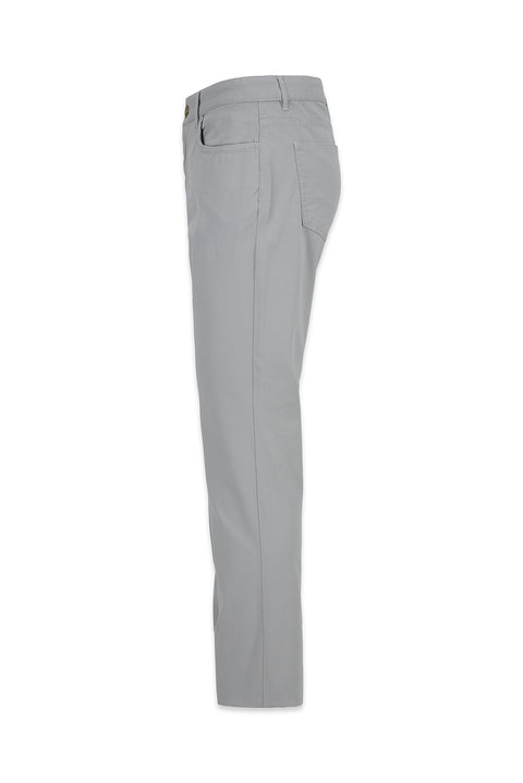 Açık Gri Relaxed Fit Rahat Kesim 5 Cep Likralı Kanvas / Chino Pantolon