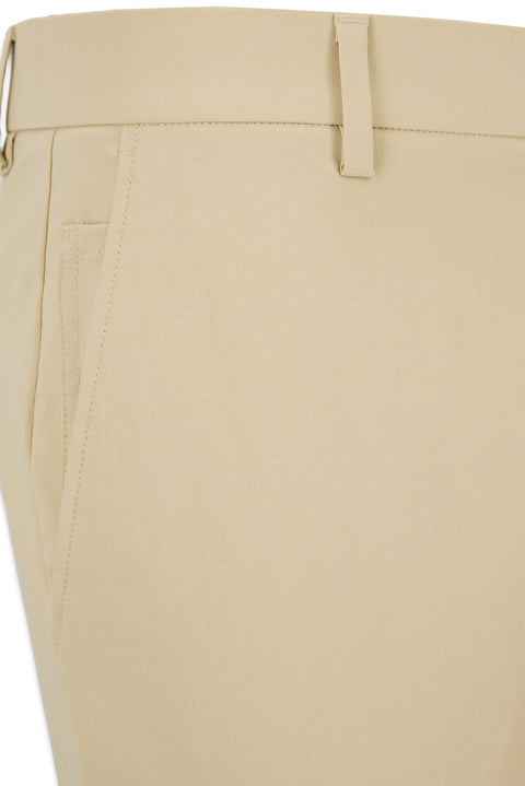 Mid Beige Regular Fit Standard Cut Canvas / Chino Trousers