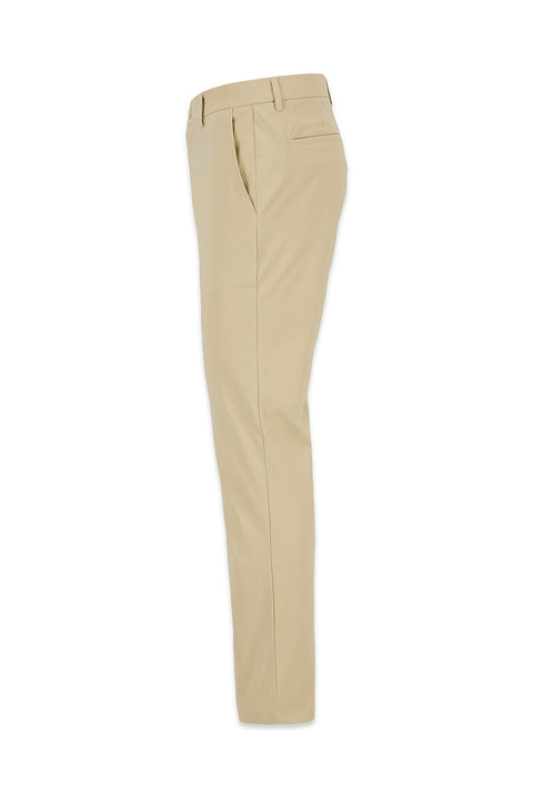 Mid Beige Regular Fit Standard Cut Canvas / Chino Trousers