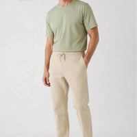 Açık Bej Regular Fit Standart Kesim Yandan Cep Beli Lastikli İpli Jogger Pantolon