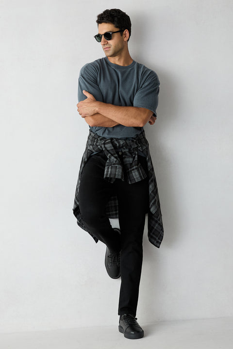 Black Slim Fit Cotton 5 Pocket Denim Trousers