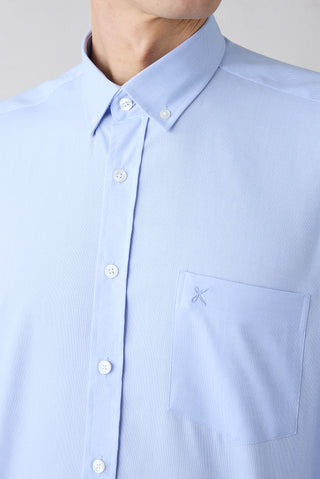  Mavi Uzun Kol Regular Fit Armürlü Casual Gömlek