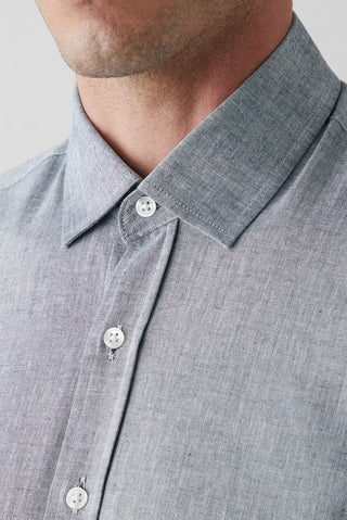  Koyu Lacivert Uzun Kol Slim Fit Desenli %100 Pamuk Gömlek