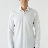 Stone Long Sleeve Slim Fit Cotton Plain Shirt