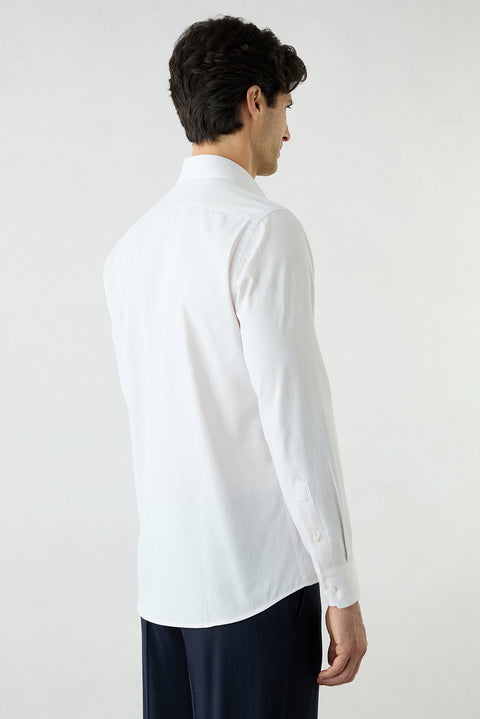 Stone Long Sleeve Slim Fit Cotton Plain Shirt
