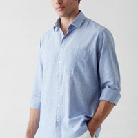 Dark Blue Long-Sleeve Striped Shirt