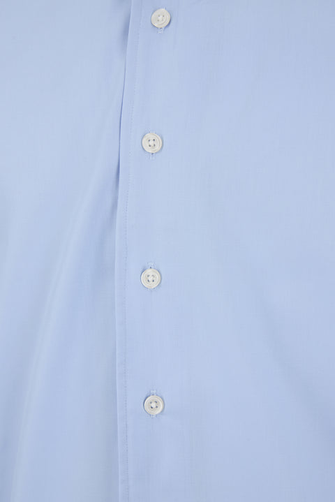 Light Blue Long Sleeve Regular Fit Cotton Plain Shirt