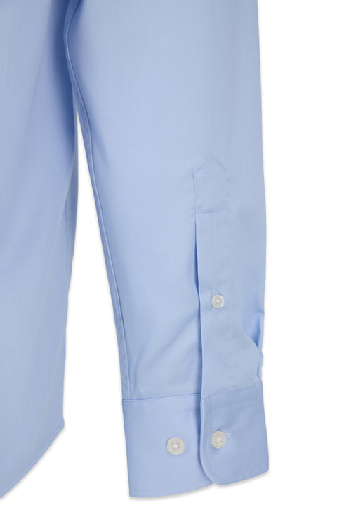 Light Blue Long Sleeve Regular Fit Cotton Plain Shirt