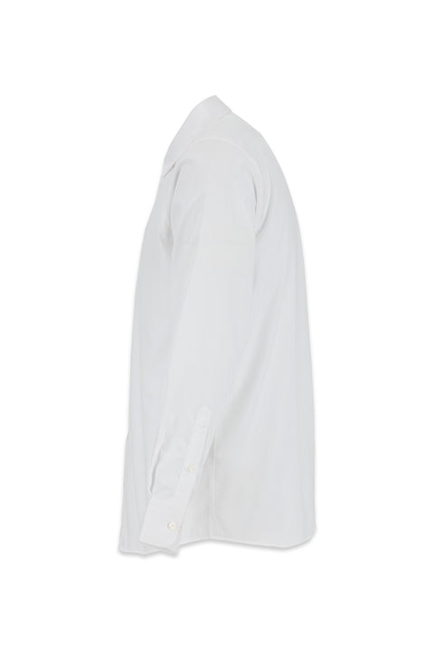 White Long Sleeve Regular Fit Textured Cotton Shirt