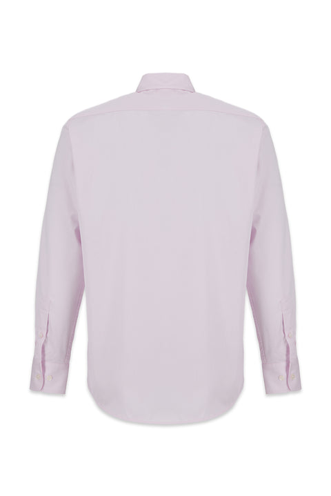 Dusty Pink Long Sleeve Regular Fit Cotton Plain Shirt