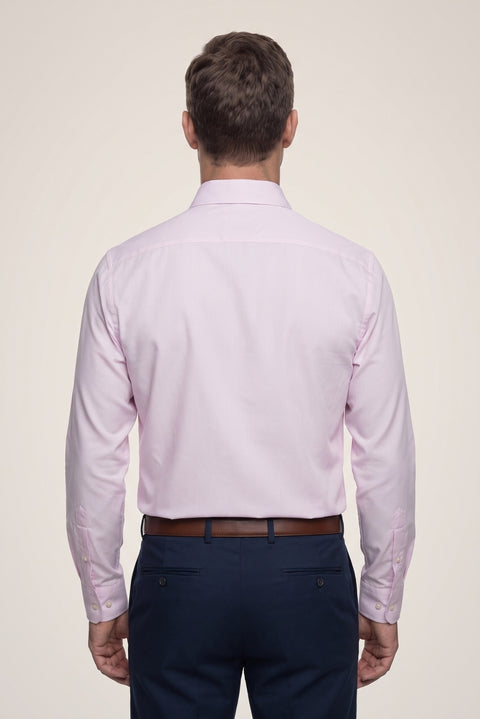 Dust Pink Long Sleeve Regular Fit Non-Iron Classic Cotton Shirt