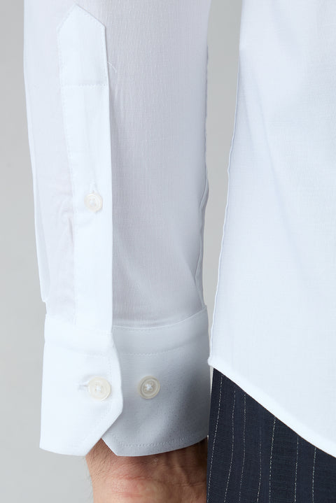 Beyaz Uzun Kol Slim Fit Klasik Desenli %100 Pamuk Gömlek