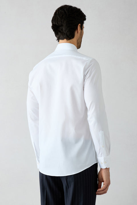 Beyaz Uzun Kol Slim Fit Klasik Desenli %100 Pamuk Gömlek