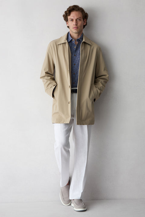 Dark Navy Long Sleeve Oversize Linen Striped Shirt