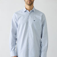Medium Navy Long Sleeve Regular Fit Plaid Cotton Shirt