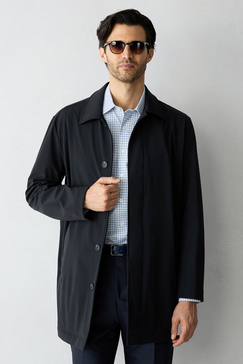 Medium Navy Long Sleeve Regular Fit Plaid Cotton Shirt