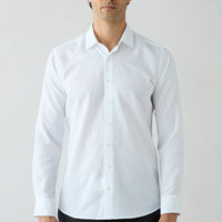 White Long Sleeve Slim Fit Cotton Striped Shirt