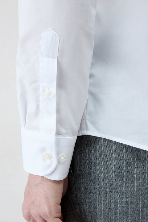 White Long Sleeve Muscle Fit Cotton Easy Iron Classic Shirt