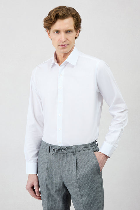 White Long Sleeve Muscle Fit Cotton Easy Iron Classic Shirt