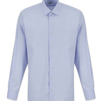 Light Blue Long Sleeve Regular Fit Plain 4 Seasons Oxford Cotton Shirt