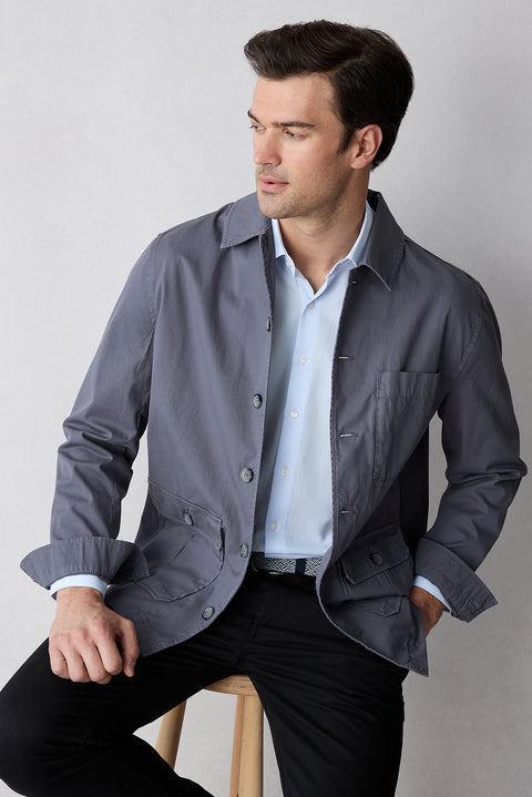 Light Blue Long Sleeve Slim Fit Classic Patterned Cotton Easy-Iron Shirt
