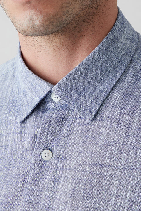 Light Navy Long Sleeve Regular Fit Cotton Plain Shirt