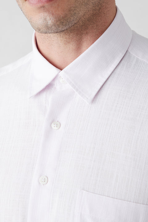 Dusty Pink Long Sleeve Regular Fit Cotton Plain Shirt