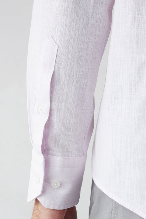 Dusty Pink Long Sleeve Regular Fit Cotton Plain Shirt