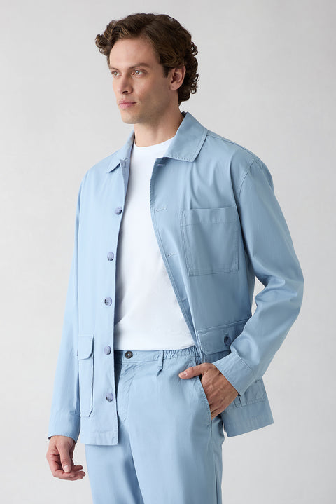 Aviator Blue Regular Fit Shirt Collar Jacket