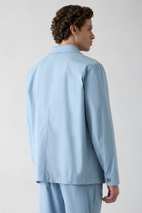 Aviator Blue Regular Fit Shirt Collar Jacket