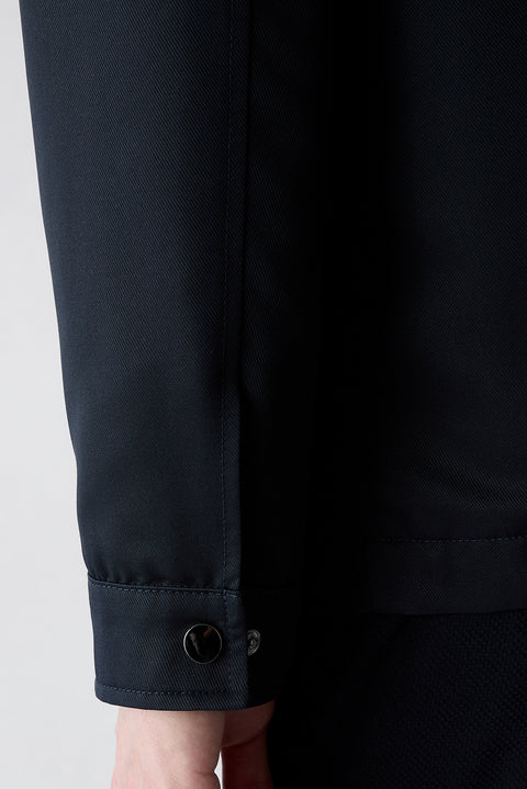 Dark Navy Classic Collar Snap-Button Pocket Seasonal Jacket