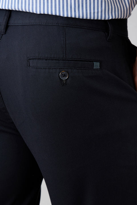 Dark Navy Regular Fit Standard Cut Lyocell Blend Side Pocket Bermuda Shorts