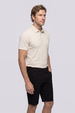  Siyah Regular Fit Standart Kesim Düz Pamuklu 5 Cep Bermuda Şort
