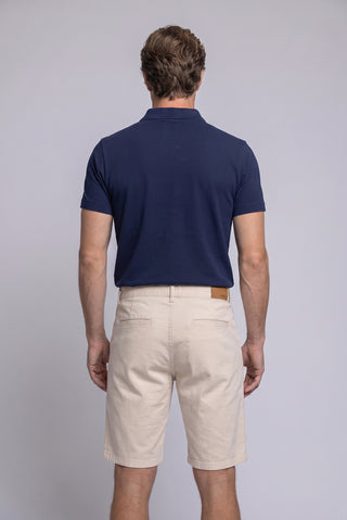  Krem Regular Fit Standart Kesim Düz Pamuklu 5 Cep Bermuda Şort