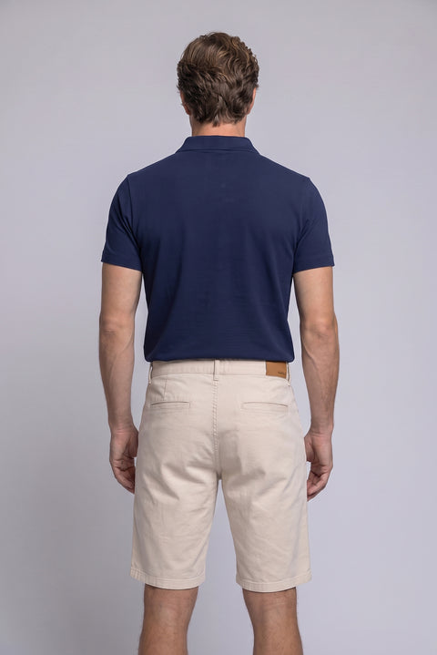 Krem Regular Fit Standart Kesim Düz Pamuklu 5 Cep Bermuda Şort