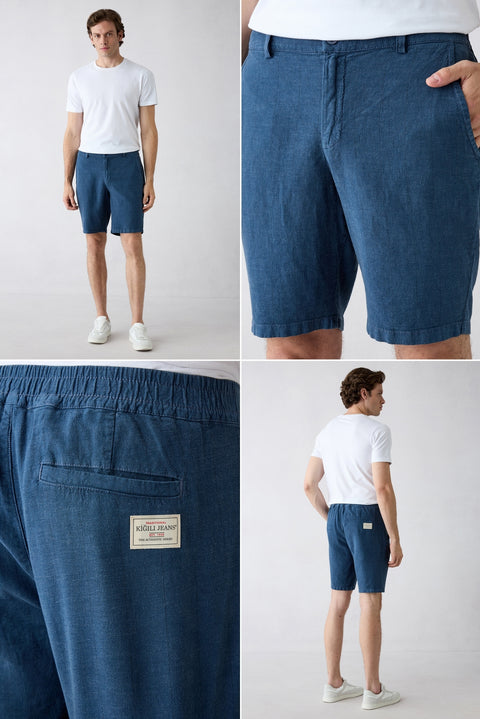 Dark Navy Regular Fit Standard Cut Bermuda Shorts