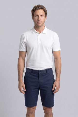  Koyu Lacivert Regular Fit Standart Kesim Çizgili Beli Lastikli Cepli Bermuda Şort