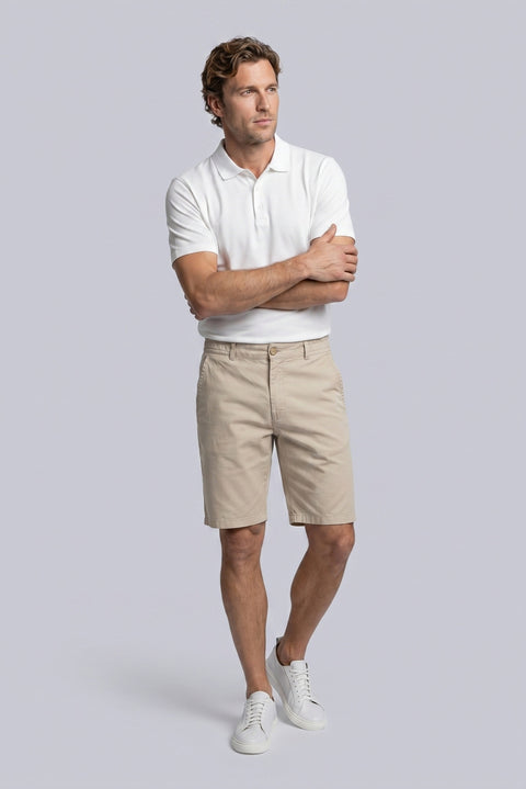 Taş Regular Fit Standart Kesim Çizgili Beli Lastikli Cepli Bermuda Şort