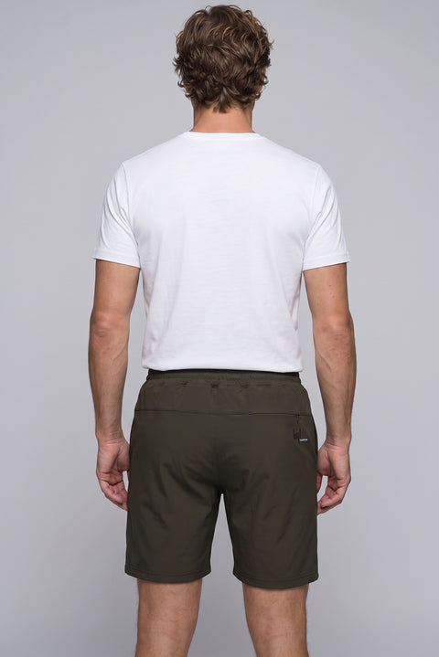 Medium Khaki Regular Fit Knitted Shorts